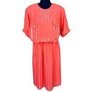 VINTAGE 90s 2-Piece Top & Pleated Skirt Set